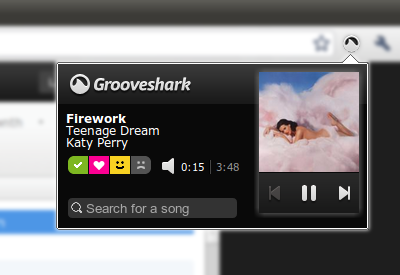 sharkZapper control remoto en Chrome para Grooveshark