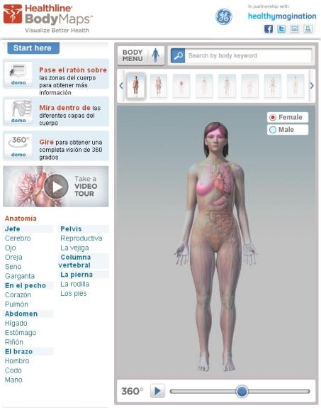 Explora el cuerpo humano en 3D de una forma didactica con BodyMaps (Human Body Maps)