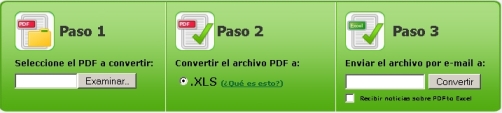 Aplicacion online con la que podras convertir tus archivos PDF en archivos .xls de Excel