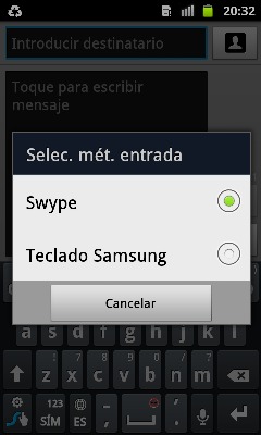 Activar teclado Swype - truco para Samsung Galaxy S2