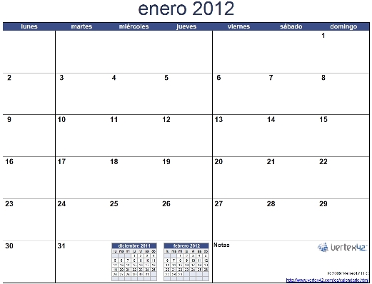 Descargar calendario 2012 para imprimir en espanol