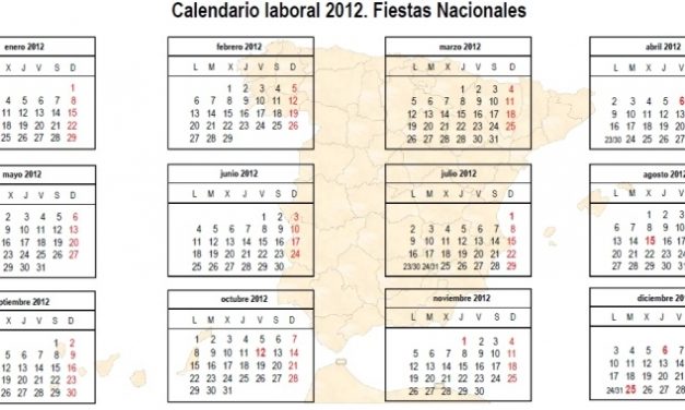 Calendario laboral 2012 para descargar e imprimir