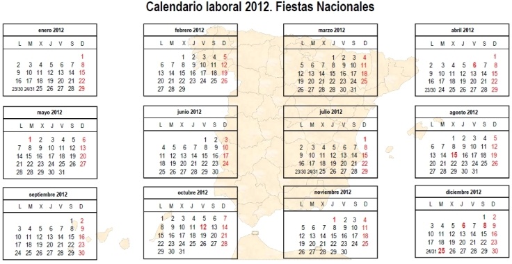Descargar calendario laboral 2012 para imprimir en espanol