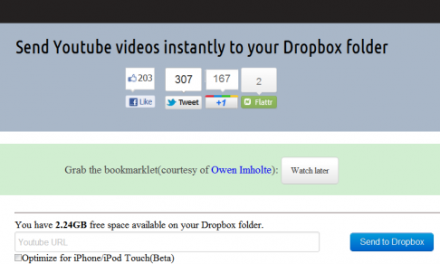 Descarga vídeos de Youtube y guárdalos en Dropbox automáticamente