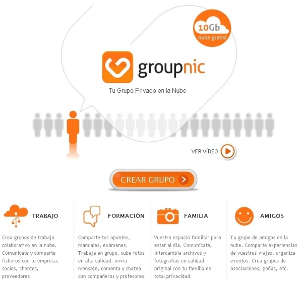 Groupnic comparte hasta 10Gb gratis en grupos privados