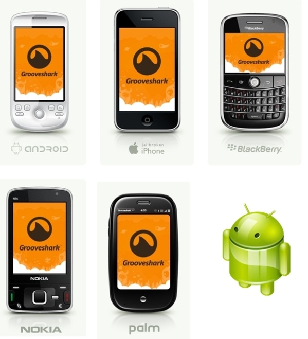 Grooveshark para Android, iPhone, Blackberry, Nokia y Palm