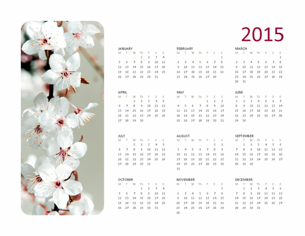 Calendario 2015 personalizable para office