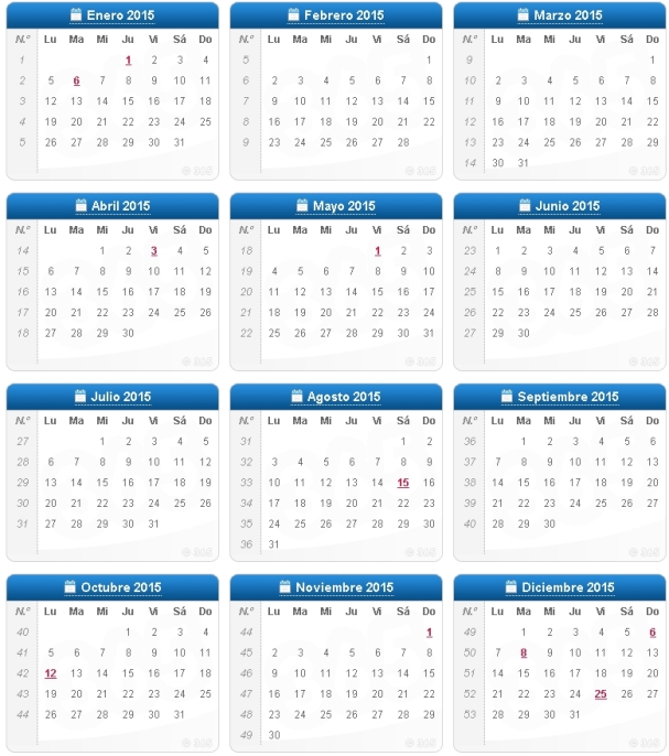 Descarga calendario 2015 personalizable para imprimir
