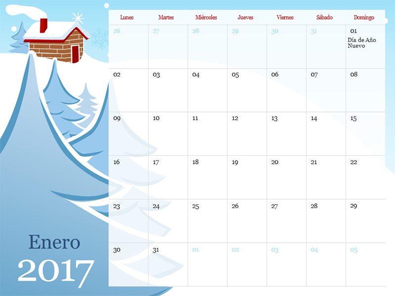 Calendario 2017 para descargar e imprimir powerpoint