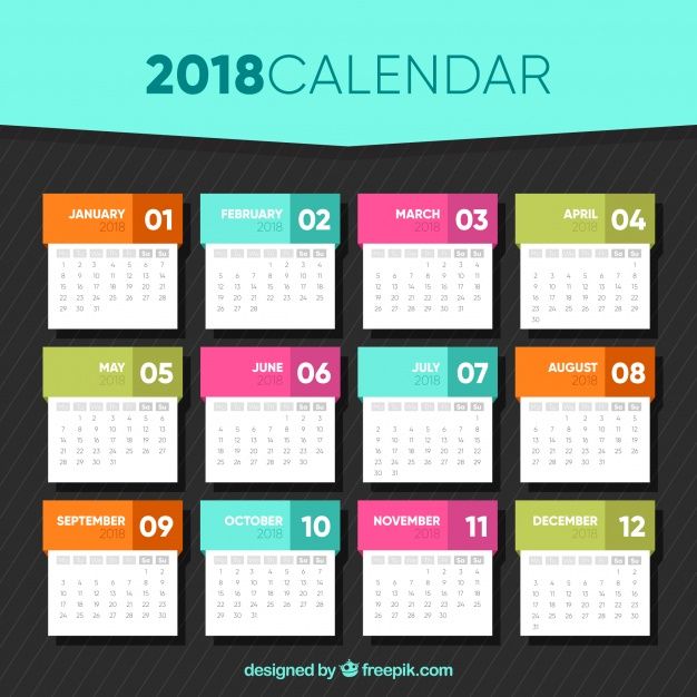 Calendario 2018 para descargar e imprimir